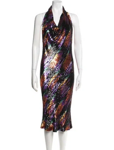 Pre-owned Ashish Graphic Print Midi Length Dress W/ Tags In Multi