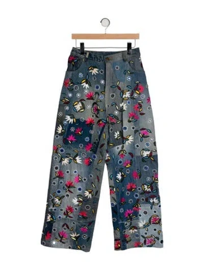 Pre-owned Ashish High-rise Wide Leg Jeans In Blue