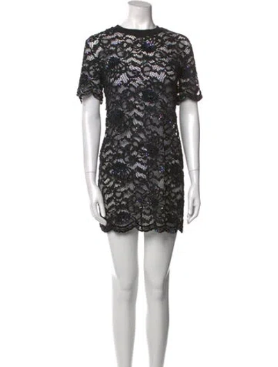 Pre-owned Ashish Lace Pattern Mini Dress In Black