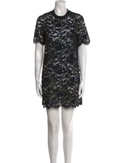 Pre-owned Ashish Lace Pattern Mini Dress In Black