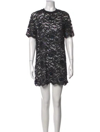 Pre-owned Ashish Lace Pattern Mini Dress In Black