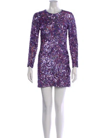 Pre-owned Ashish Lace Pattern Mini Dress In Purple
