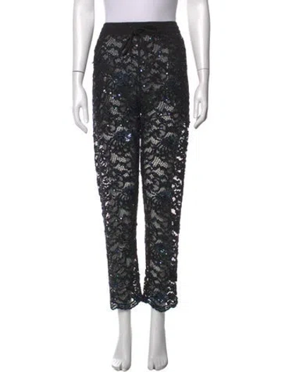 Pre-owned Ashish Lace Pattern Straight Leg Pants In Black