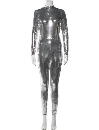 Pre-owned Ashish Mock Neck Jumpsuit In Silver