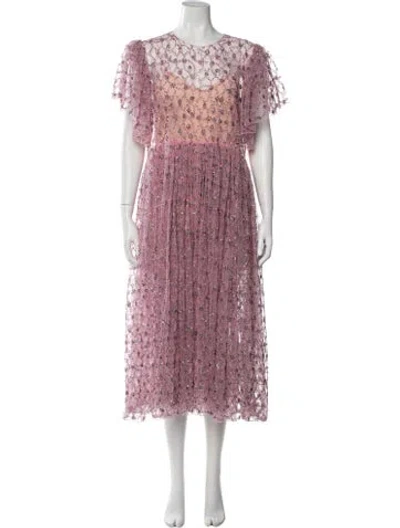 Pre-owned Ashish Nylon Midi Length Dress In Pink