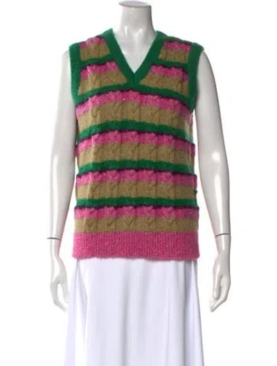 Pre-owned Ashish Nylon Striped Sweater In Pink