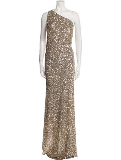 Pre-owned Ashish One-shoulder Long Dress W/ Tags In Gold