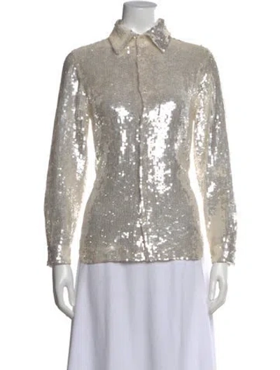 Pre-owned Ashish Patterned Long Sleeve Top In Neutral