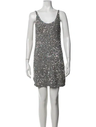 Pre-owned Ashish Patterned Mini Dress W/ Tags In Grey