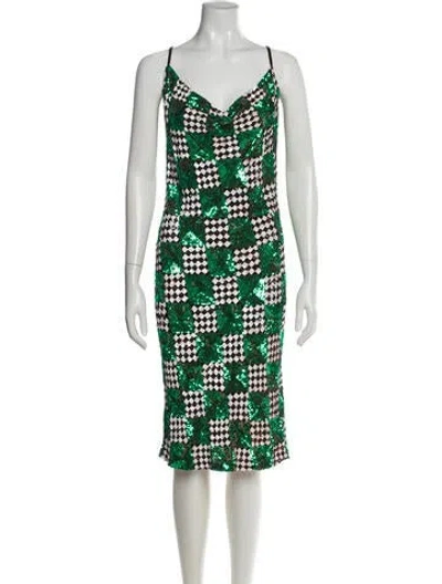 Pre-owned Ashish Printed Knee-length Dress In Green