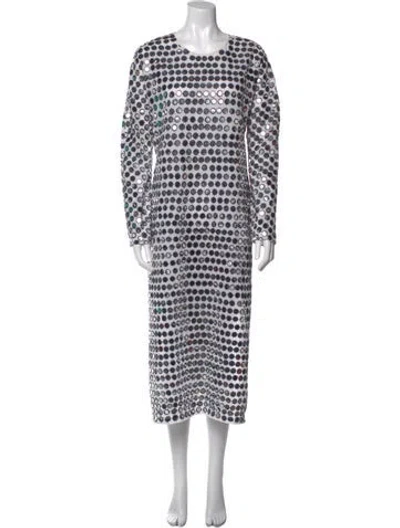 Pre-owned Ashish Printed Long Dress In White