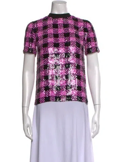 Pre-owned Ashish Printed Mock Neck Top In Purple