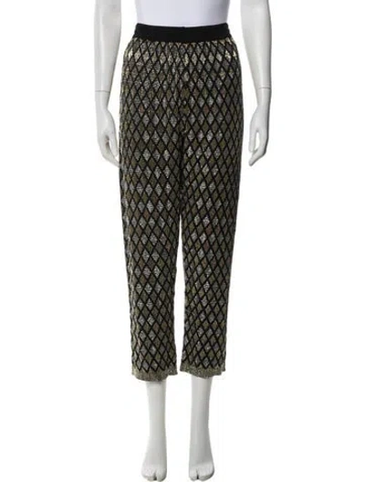 Pre-owned Ashish Printed Straight Leg Pants In Black