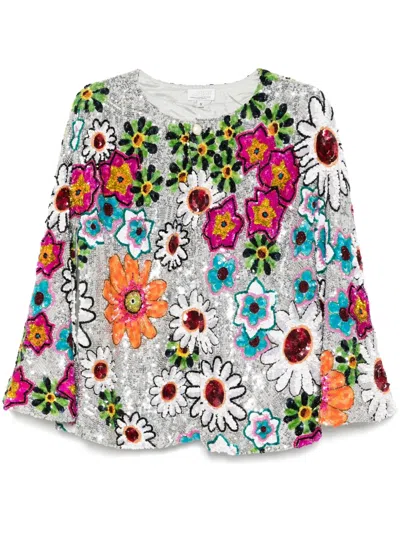 Ashish Sequin Blouse In Silver