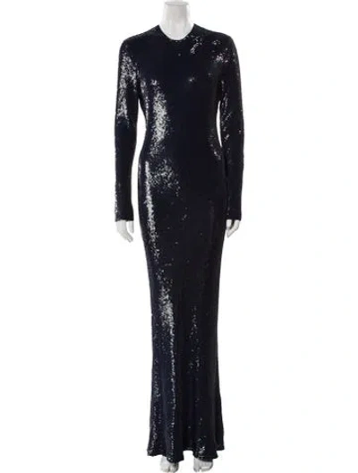 Pre-owned Ashish Sequin Long Dress In Blue