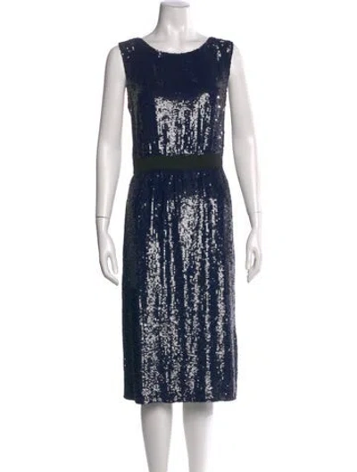 Pre-owned Ashish Sequin Midi Length Dress In Blue