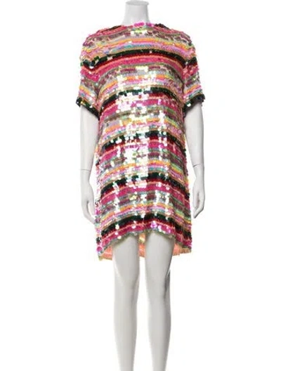 Pre-owned Ashish Sequin Mini Dress In Pink