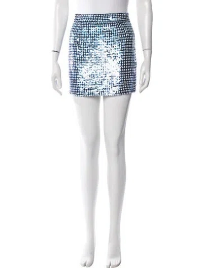 Pre-owned Ashish Sequin Mini Skirt In Blue