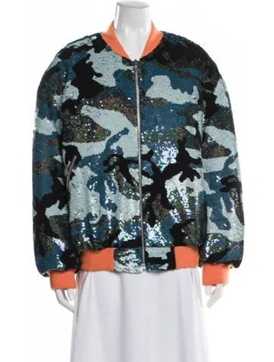 Pre-owned Ashish Sequin Printed Bomber Jacket In Multi