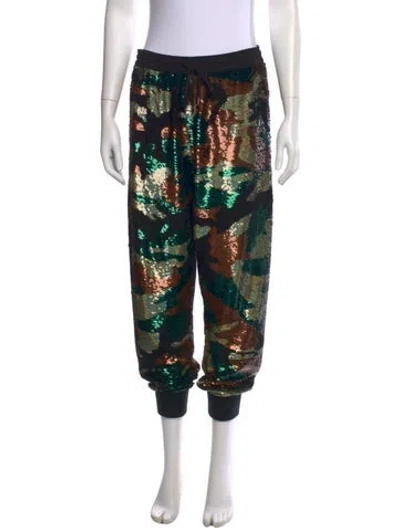 Pre-owned Ashish Silk Straight Leg Pants In Green
