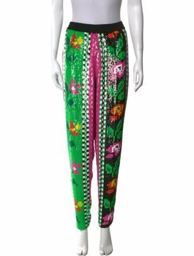 Pre-owned Ashish Silk Straight Leg Pants In Pink