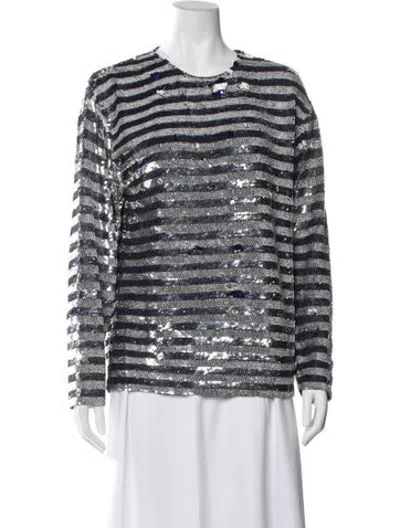 Pre-owned Ashish Silk Striped Top In Blue