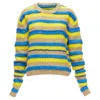 Ashish Striped Mixed Sequins Lurex Knitted Sweater Top In Multi
