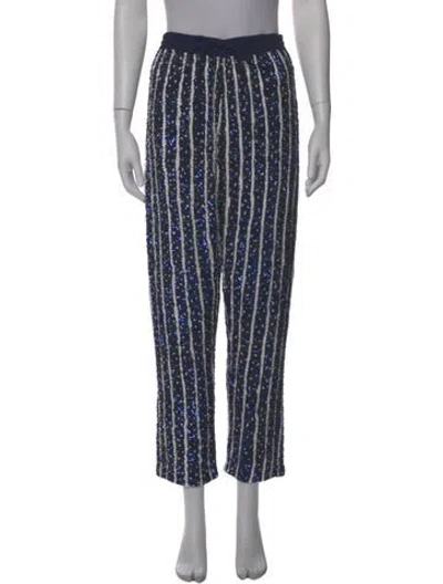 Pre-owned Ashish Striped Straight Leg Pants In Blue