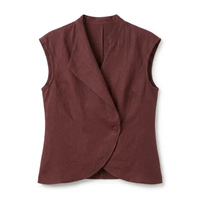 Ashita Fernandes Brown  Kudrat Top For Women – Structured Tailored Silhouette In Premium Linen