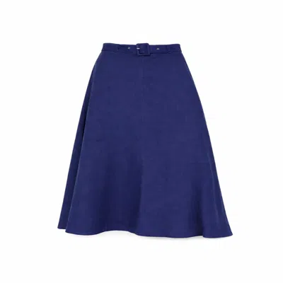 Ashita Fernandes Elegant High-waist Maxi Skirt For Women, Navy Blue