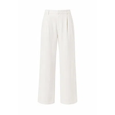 Ashita Fernandes White Abigail Plain Linen Pants