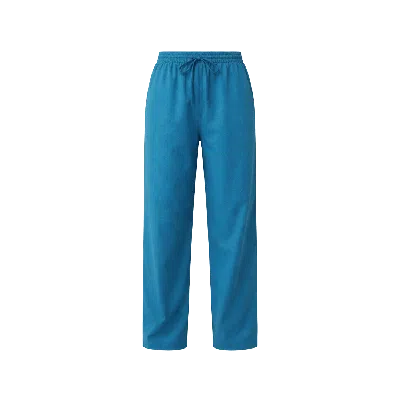 Ashita Fernandes Women's Blue Straight-leg Pants With Elastic Waistband