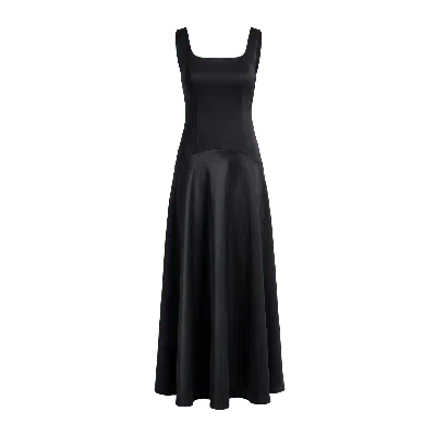Ashita Fernandes Women's Sleeveless Square Neck Maxi Dress – Black