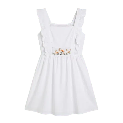 Ashita Fernandes Women's White Floral Embroidered Dress