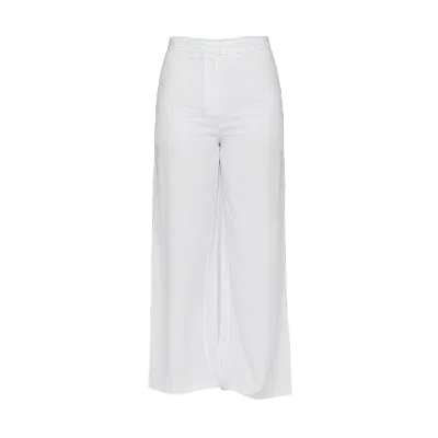 Ashita Fernandes Women's White High-waisted Wide-leg Ankle Pants