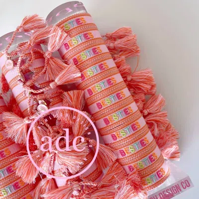 Ashleighdesignco Girl's Besties Bracelet (set Of 2) In Pink