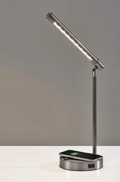 Ashley Adesso Dax Led Wireless Charging Desk Lamp In Silver