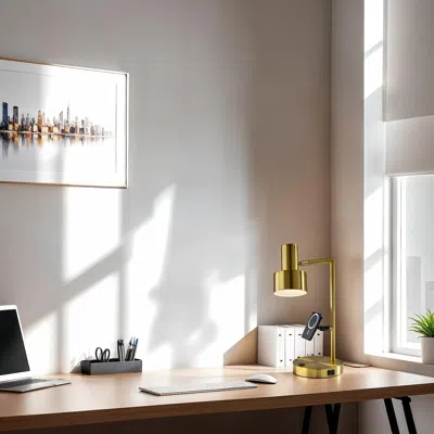 Ashley Adesso Rowe Desk Lamp In Gold