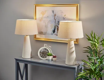 Ashley Adesso Simplee Lana Table Lamp (set Of 2) In White