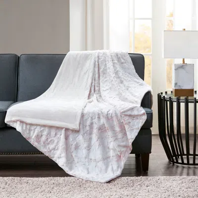 Ashley Aina Oversized Faux Fur Throw In White