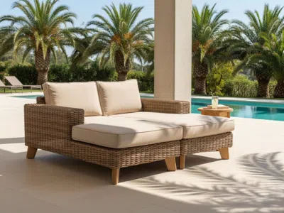 Ashley Amazonia Frapu Outdoor Chaise Lounge Set In Brown
