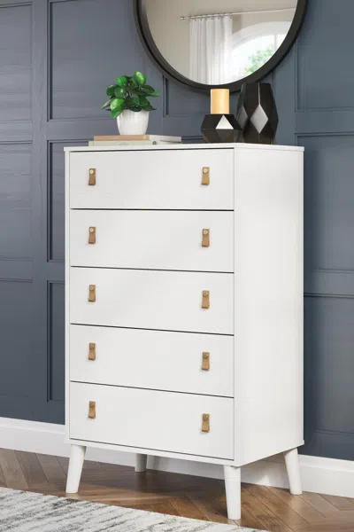 Ashley Aprilyn 5 Drawer Chest Of Drawers In White