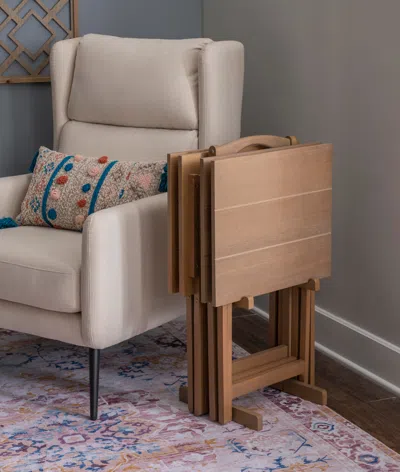Ashley Ara Tray Table Set In Brown