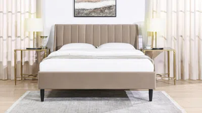 Ashley Aspen Vertical Tufted Platform Bed In Multi