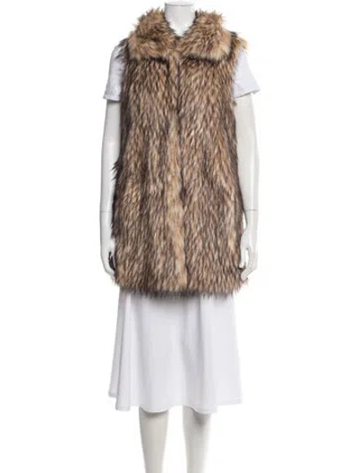 Pre-owned Ashley B Faux Fur Vest In Brown