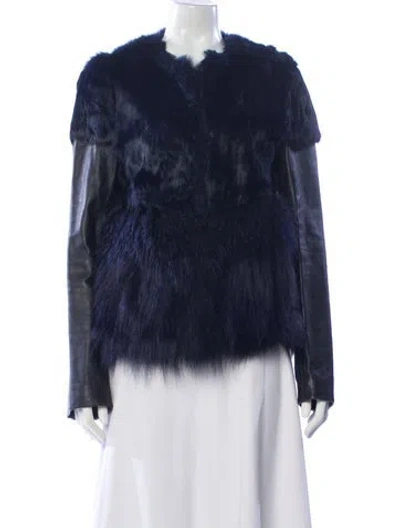 Pre-owned Ashley B Fur Fur Jacket In Blue