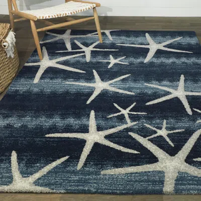 Ashley Balta Martin Coastal Starfish 7' 10" X 10' Area Rug In Blue