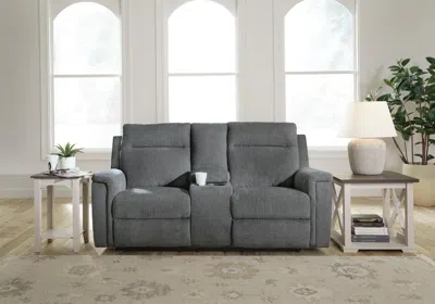 Ashley Barnsana Power Reclining Loveseat With Console In Gray