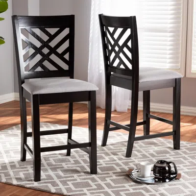 Ashley Baxton Studio Caron Counter Height Bar Stool (set Of 2) In Black