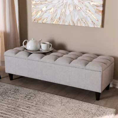 Ashley Baxton Studio Storage Bench Ottoman In Gray